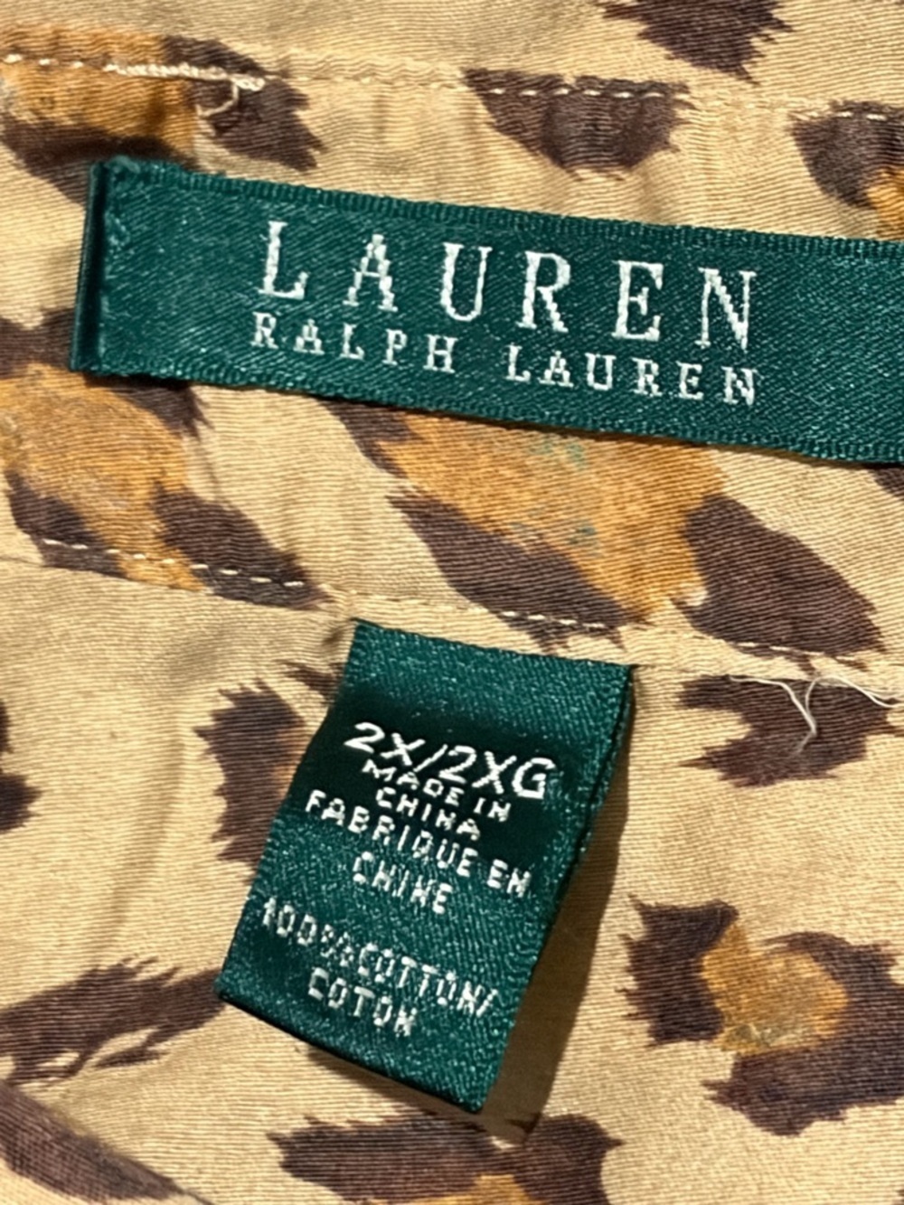 Ralph Lauren Leopard Print Utility Shirt Jacket - Tan & Black - Picture 3 of 4